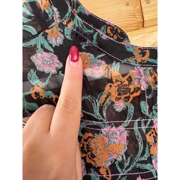 Free People See It Through Maxi Dress Black Combo Size Small - Picture 4 of 7